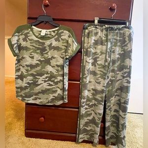 4 piece lucky brand camo pj set